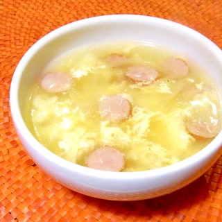 ウインナーと溶き卵のスープ
